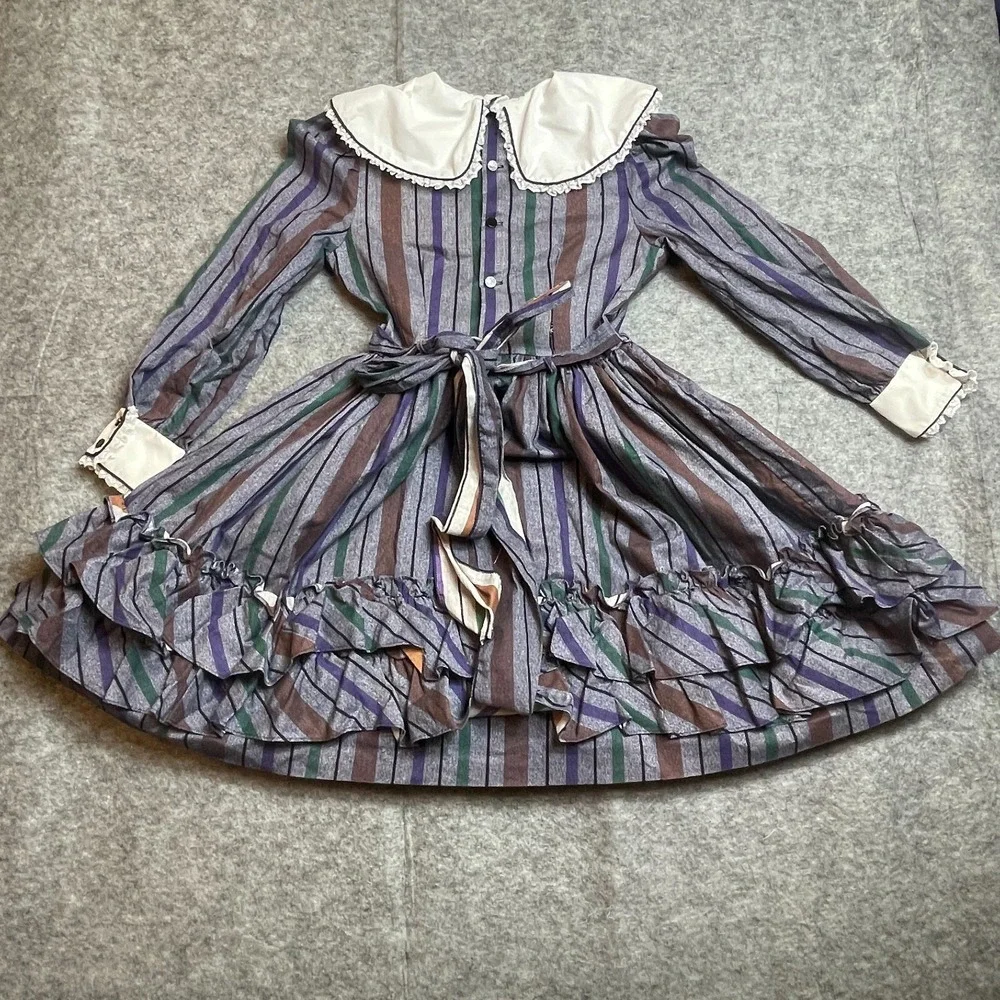 VTG Sweet N Sassy Dress Girls‎ Size 10 Long Sleeve Ruffled Full Circle Costume